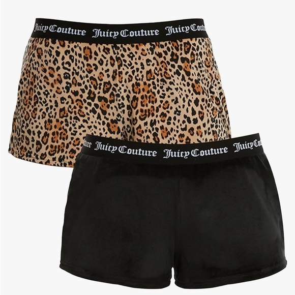 JUICY COUTURE 2 PACK VELVET FLEECE SLEEP & LOUNGE SHORTS - Picture 6 of 13